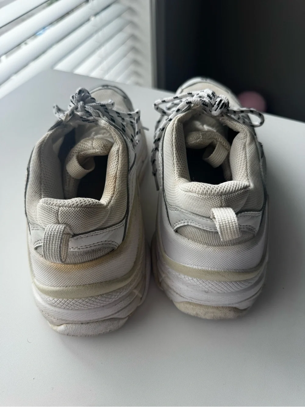 Balenciaga Cream White Layered Triple-S Style Sneakers - Picture 6 of 6
